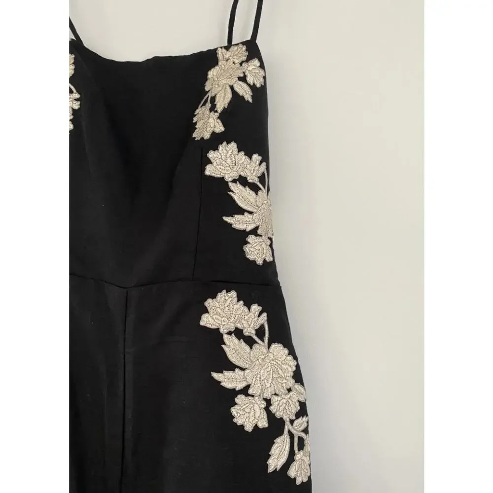 Zimmermann Black Jumpsuit with Cream Floral Accents - Picture 7 of 8